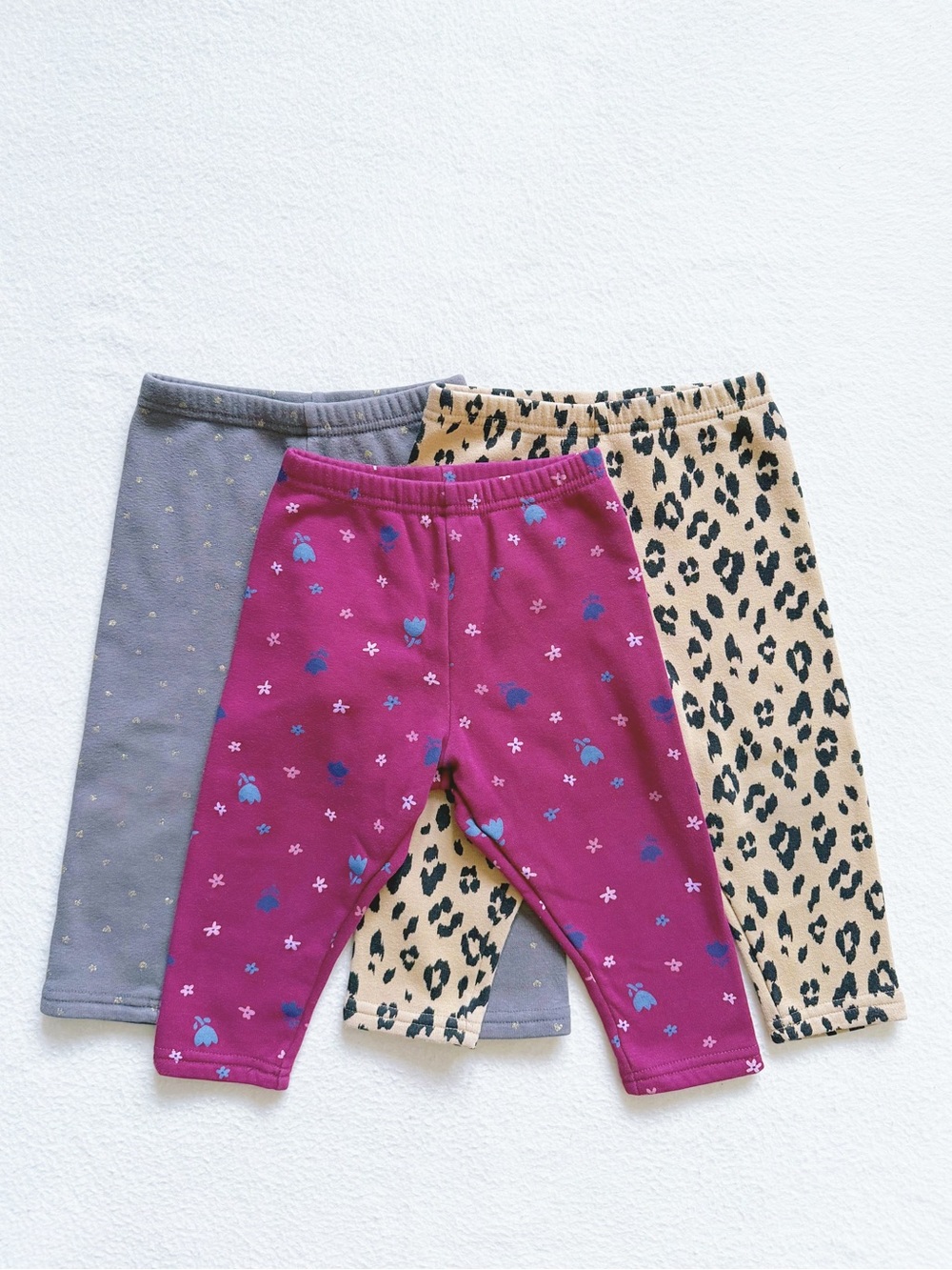 Carter's Baby Girl Printed Leggings Pants Fleece Leopard Floral Metallic 3pc 24M